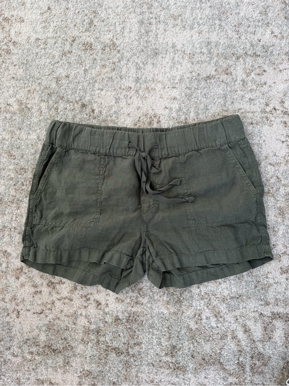 Caslon Olive Drawstring Linen Shorts